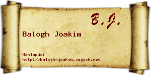 Balogh Joakim névjegykártya